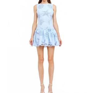 NEW SOFIE THE LABEL embroided shell dress in baby blue